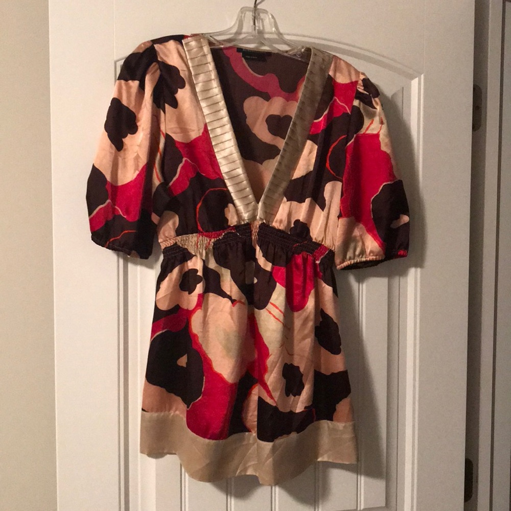 BCBG empire waist silk top